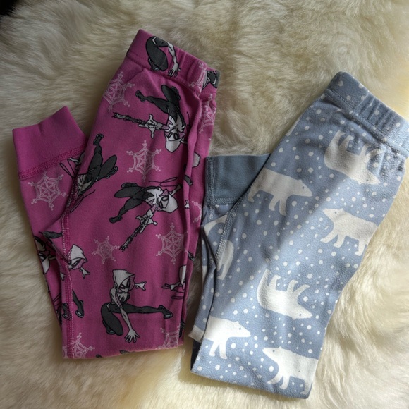 Two pair Hanna Andersson leggings pajama bottom size 100 US 4 - Picture 1 of 5